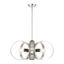 Modesto Mid-Century Modern 6-Light Chandelier in Brushed Nickel