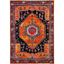 Vintage Orange and Black Synthetic 4' x 6' Area Rug