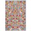 Grey and Pink Floral Wool Hand-Knotted 8' x 10' Area Rug