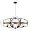 Kirkland 6-Light English Bronze and Brass Linear Chandelier