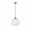 Athens Satin Gold Mini Pendant with Clear Glass Shade