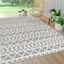 Ivory Geometric Easy-Care Indoor/Outdoor Synthetic Area Rug - 3x5 Feet