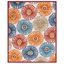 Red and Beige Floral Synthetic 8' x 10' Area Rug