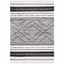 Black and White Striped Wool Cotton 4' x 6' Rug