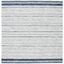 Ivory and Navy Square Handwoven Wool Cotton Area Rug