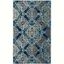 Royal and Light Blue High Pile Synthetic Area Rug