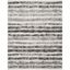 Ivory and Charcoal Striped 9' x 12' Easy-Care Synthetic Area Rug