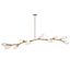 Aged Brass 10-Light Island Pendant with Frosted Glass Shades