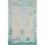 Turquoise and Beige Flat Woven 4' x 6' Cotton Area Rug