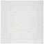 Ivory and Light Grey Hand-Knotted Wool Square Rug