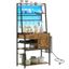 Rustic Brown Adjustable Kitchen Baker's Rack with Doors