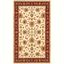 Majesty Cream and Red Hand-Knotted Synthetic Area Rug