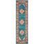 Chic Metro-Mod Light Blue & Orange Synthetic Runner Rug - 2'3" x 6'