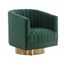 Elegant Forest Green Velvet & Gold Swivel Barrel Chair