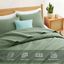 King Green Reversible Microfiber Quilt Set