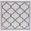 Elegant Gray Geometric 78" Square Synthetic Area Rug