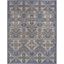 Light Blue Floral Synthetic Rectangular Area Rug 7' x 10'