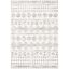 Ivory and Gray Geometric Hand-Knotted Rectangular Area Rug