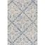 Blue and Ivory Floral Tufted Wool 4' x 6' Area Rug