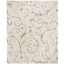 Cream and Beige Rectangular Hand-Knotted Shag Rug