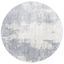 Round Light Grey and Ivory Abstract Synthetic Rug, 3' x 3'