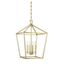 Warm Brass 4-Light Open Lantern Chandelier