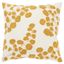 Ivory and Yellow Botanical Embroidered Cotton Throw Pillow