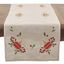 Cream Embroidered Floral Holiday Table Runner