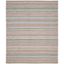 Light Grey and Multicolor Striped Wool Cotton Area Rug 8' x 10'