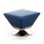 Diamond Blue Faux Leather and Chrome Swivel Ottoman