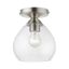 Catania Brushed Nickel 8'' Glass Semi-Flush Mount Light