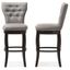 Gray Faux-Leather and Wood Swivel Counter Stool Set