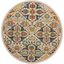 Allur 5'3" Round Ivory Multicolor Bohemian Floral Area Rug