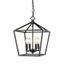 Ritner Matte Black Glass 4-Light Indoor/Outdoor Pendant