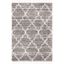 Gray and Ivory Geometric Shag Area Rug