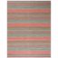 Handwoven Pink and Blue Wool Cotton 6' x 9' Area Rug