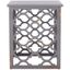 Gray Wood Latticework Square End Table