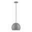 Shiny Light Gray Aluminum Globe Pendant with Chrome Accents