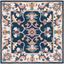 Blossom Blue Floral Handmade Wool Square Rug