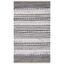 Boho Chic Black and Ivory Striped Handwoven Wool Rug