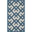 Navy and Beige Geometric Rectangular Indoor/Outdoor Rug