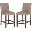 Norah Dark Taupe and Espresso Wood Metal Counter Stools (Set of 2)