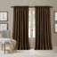 Dark Brown Faux Silk Blackout Curtain Panel