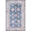 Navy and Beige Rectangular Washable Synthetic Area Rug