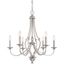 Elegant Brushed Nickel 6-Light Chandelier with Crystal Accents