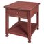 Rustic Red Antique Finish Cottage End Table with Storage