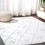 Ivory and Light Gray Geometric Synthetic 4' x 6' Area Rug