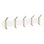 White and Gold Wall-Mounted Wood Coat Rack with 5 Hooks