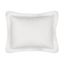 King White Cotton Matelasse Sham with Decorative Flange