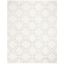 Handmade Ivory and Silver Tufted Wool-Viscose Square Area Rug 8' x 10'